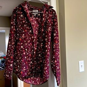 Le Château mens button down XS, burgundy floral print